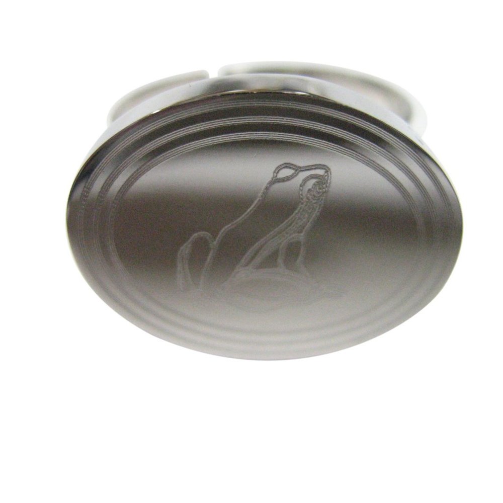 Etched Oval Frog Adjustable Size Fashion Ring